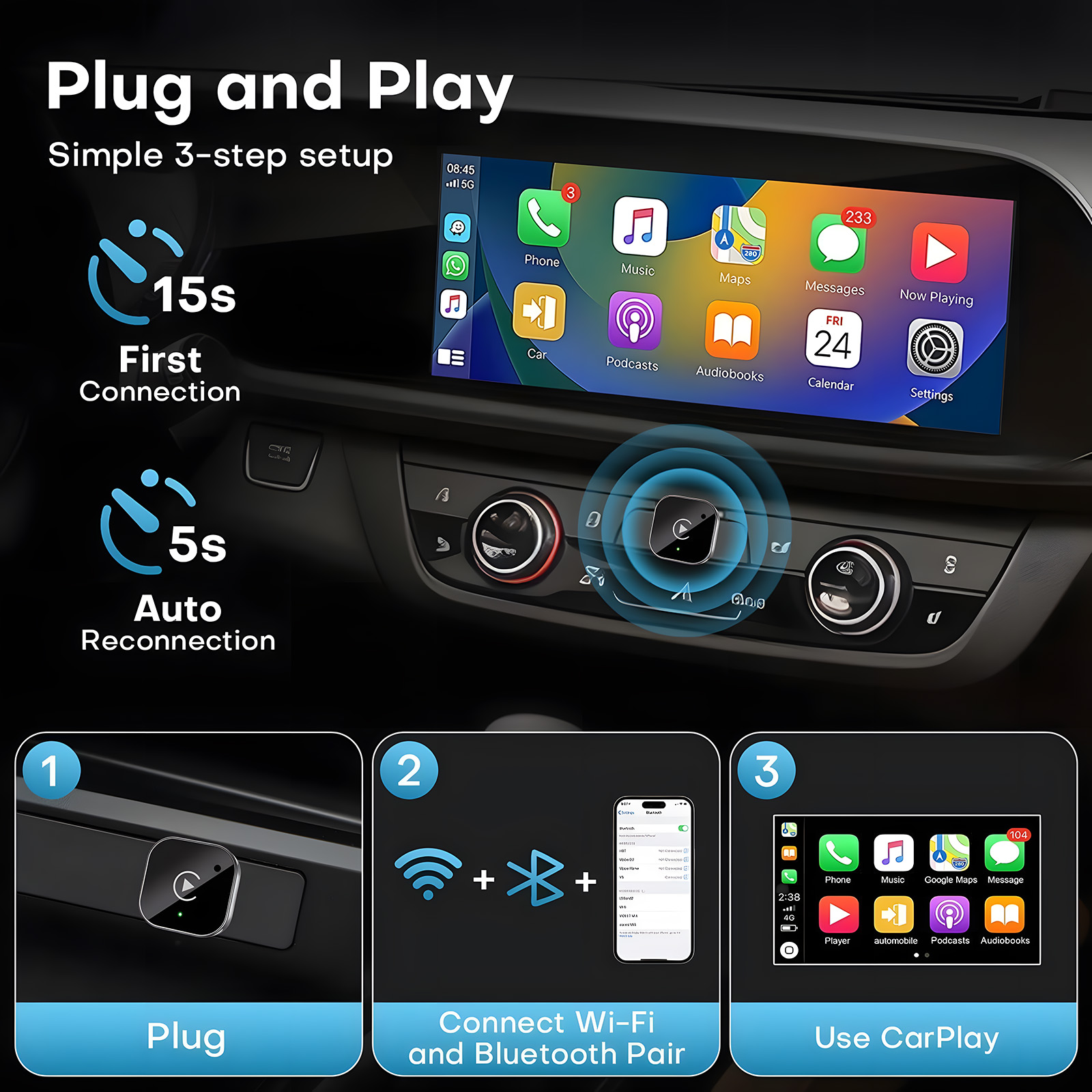 محول USB C لاسلكي لـ CarPlay و - مراجعة Usb C Power Adapter وسعره