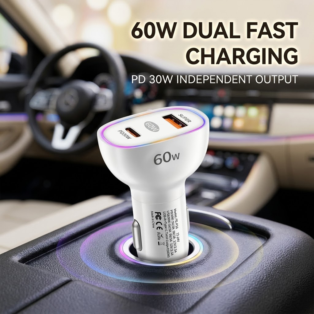 شاحن سيارة ثنائي المنفذ بقوة 6 - مراجعة Usb C Power Adapter وسعره