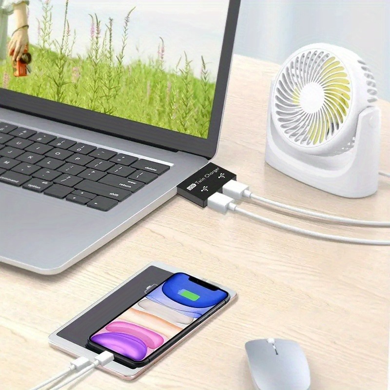 USB2.0 الفاصل 1 ذكر إلى 2 مناف - مراجعة Laptop Accessories Macbook وسعره