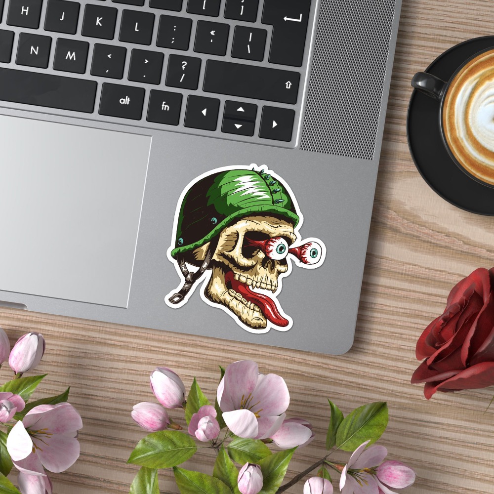 ملصق سيارة بتصميم جمجمة وعيون  - مراجعة Laptop Accessories You Must Have وسعره