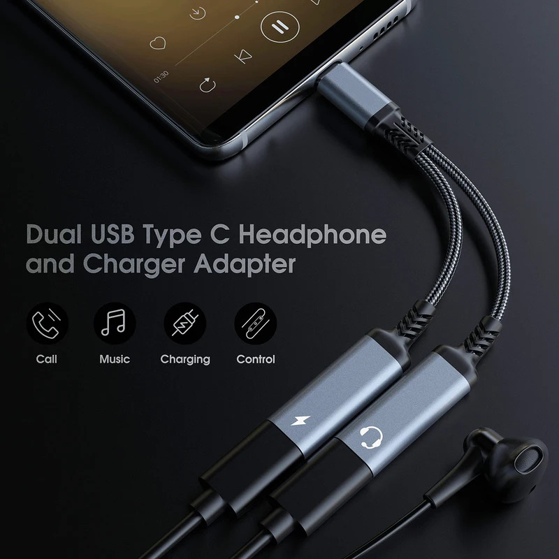 OTG 2 في 1 USB C الفاصل إلى نو - مراجعة Usb C Power Adapter وسعره