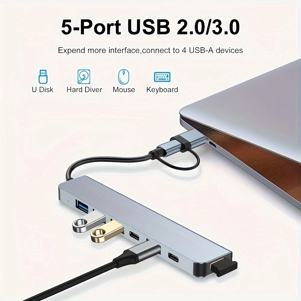 محول USB3.0 ثنائي الوظيفة بـ 7 - مراجعة Laptop Accessories Macbook وسعره